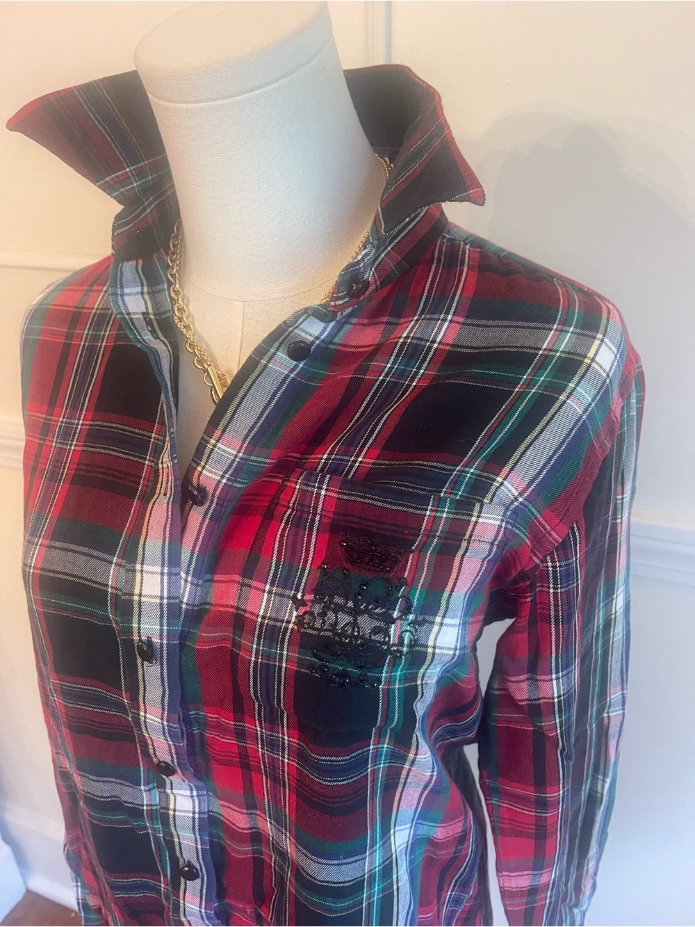 Ralph Lauren Red Green Plaid Button-Down Shirt